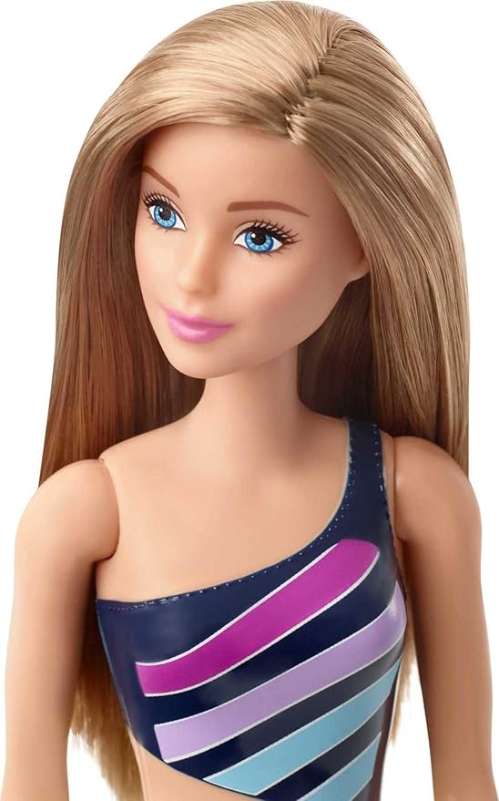 Barbie Doll, Blonde, Wearing Colorful Cut-Out Swimsuit, for Kids 3 to 7 Years Old