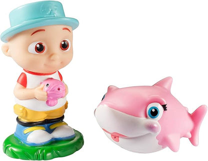 CoComelon Water Squirter Toys for Pool & Bath 6-Pack - Officially Licensed - JJ, Baby Shark, Turtle, Fish Figure Set - Holiday Christmas Stocking Stuffer Gift for Toddlers, Preschoolers, Kids 18mo+