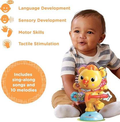 VTech Twist and Spin Lion, Music Toy for Sensory Play, Educational Toys for Kids, Baby Interactive Toy with Lights and Songs, Suction Cup, Suitable for Boys and Girls 6 Months +, English Version