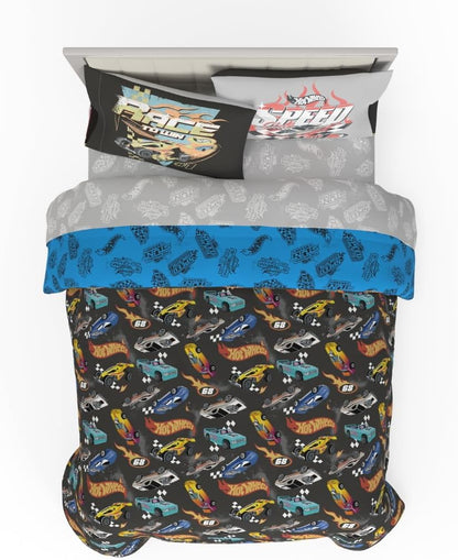 Franco Hot Wheels Kids Bedding Super Soft Comforter and Sheet Set with Sham, 7 Piece Full Size, (Officially Licensed Product)