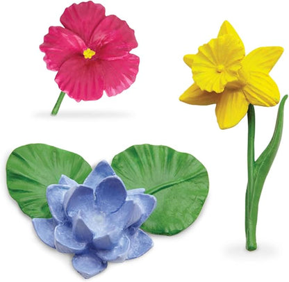 Safari Ltd. Flowers TOOB - Mini Figurines of Rose, Tulip, Hibiscus, Bird of Paradise, Daffodil, Sunflower, Lotus, Orchid - Educational Toy Figures for Boys, Girls & Kids Ages 3+ (Pack of 2)