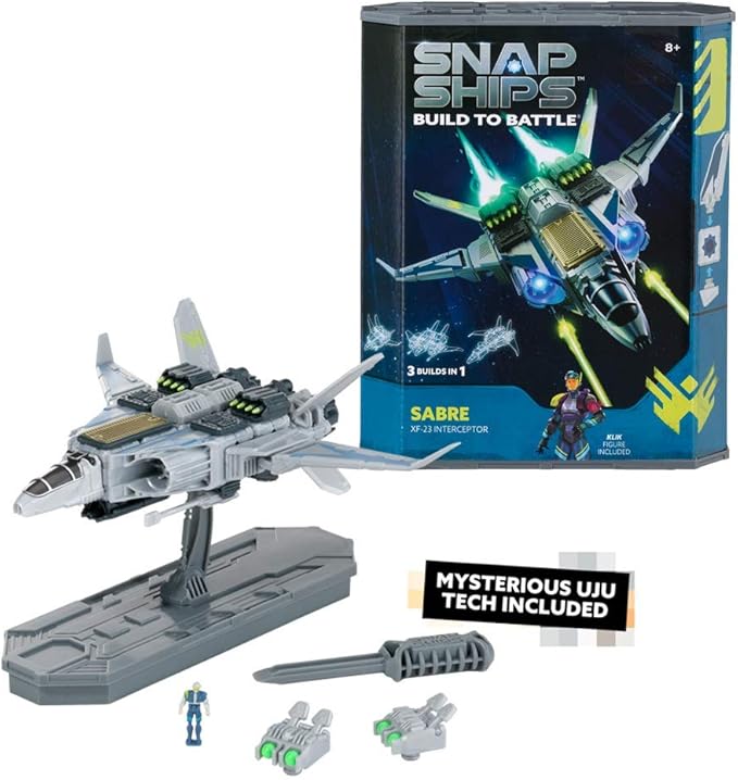 PlayMonster Snap Ships — Sabre XF-23 Interceptor — Construction Toy for Custom Building and Battle Play — Ages 8+