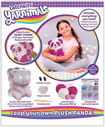 PlayMonster Yarnimals — Panda — Loop Your Own Panda — Craft Kit — Make Your Own Animal Toy — Ages 8+