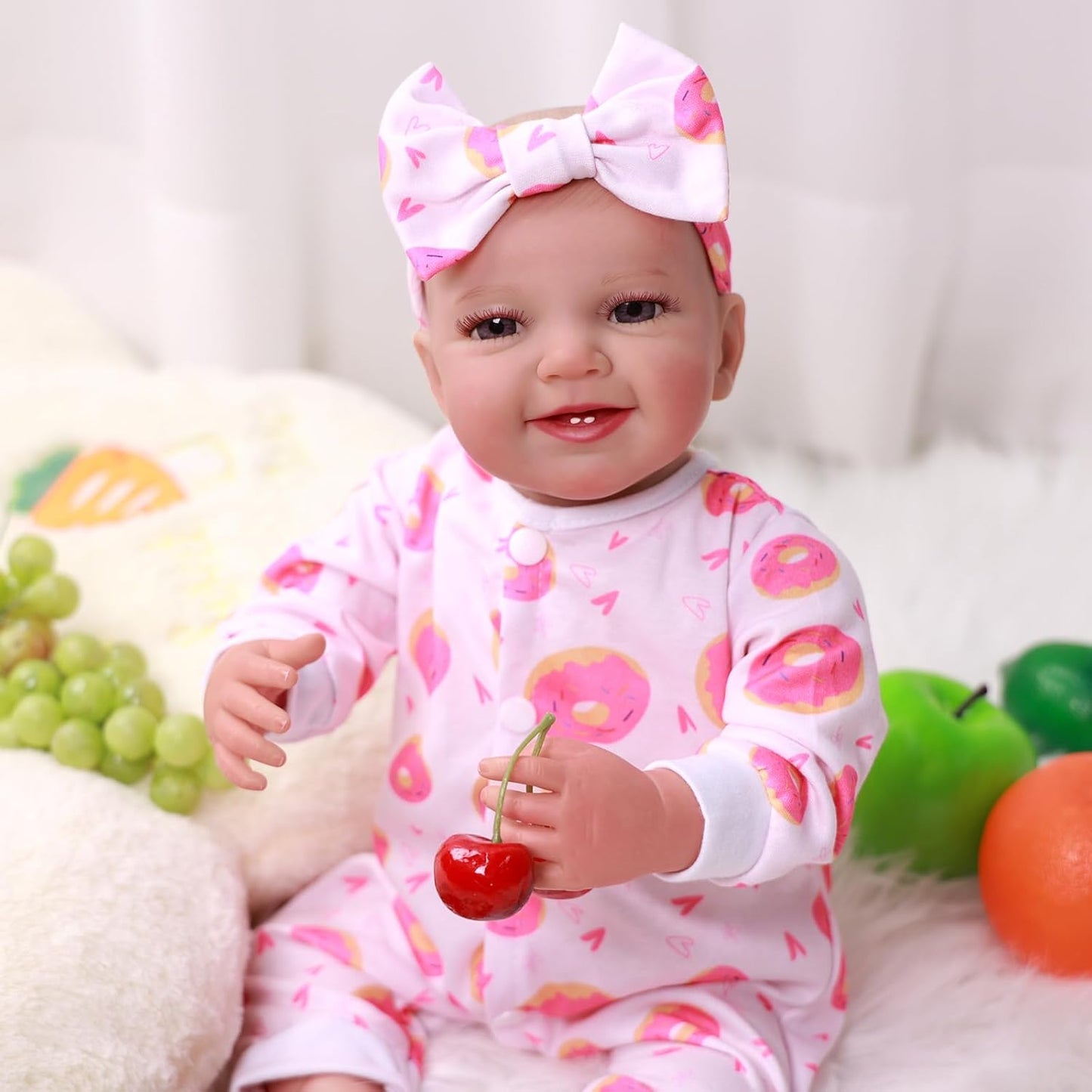 BABESIDE Reborn Baby Doll Clothes for 17-22 Inch Dolls, 5 Sets Baby Doll Clothes Outfits Accessories - Romper Suit and Headband for Newborn Boy&Girl Kids Gift
