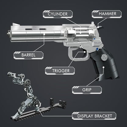 Gothic Rose Mechanical Display Building Blocks Set, Black & Silver Floral Art Sculpture Model Kit, Dark Goth Romance Desk Shelf Decor, Gift for Valentine’s Day