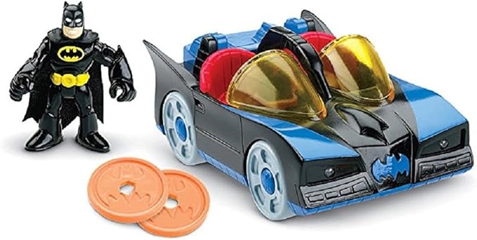 Fisher-Price Imaginext DC Super Friends Preschool Toy Batman Batmobile & Cycle Vehicle Set, 2 Figures, for Pretend Play Kids Ages 3+ Years