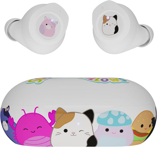 iJoy Squishmallows Bluetooth Earbuds with Charging Case- Wireless Headphones with Built-in Mic + Up to 30 Hours Playtime – Squishmallows Gifts for Girls, Boys, Women, Men and All Squish Squad Fans