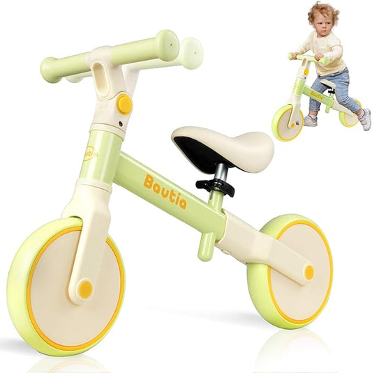 8“ Toddler Balance Bike for 2 Year Old, Adjustable Seat & Handlebar, Age18 Months to 5 Years Old, No-Pedal Training Bike First Gifts-Green