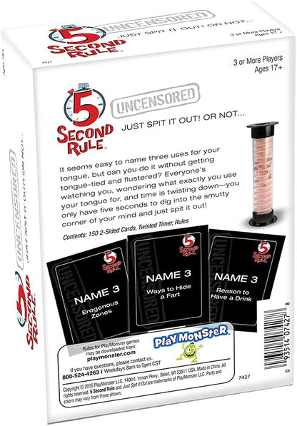 PlayMonster 5 Second Rule Uncensored - Fun Card Game for Game Night with Friends - for Ages 17 and Up