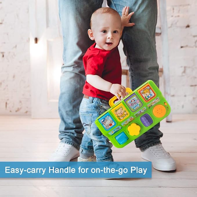 YEEBAY Interactive Pop Up Animals Toy with Music, Animal Sound, Activity Toys for Ages 9-12 - 18 Months &1 Year Old Kids, Babies, Toddlers, Boys & Girls