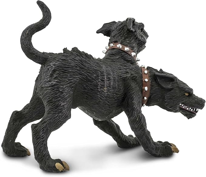 Safari Ltd. Cerberus Figurine - Hand-Painted 4.75" Three-Headed Dog Figure - Fun Educational Toy for Boys, Girls & Kids Age 3+