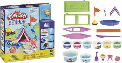 Play-Doh Builder Camping Kit Building Toy for Kids 5 Years and Up with 8 Cans of Non-Toxic Modeling Compound - Easy to Build DIY Craft Set