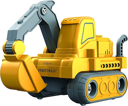 LEXiBOOK Robotruck®, 5 in 1 Build-Your-own Robot kit, transformable Construction Vehicles 5 in 1, DIY, Construction, Building, Truck, Educational Kids' Toy, Yellow, ROBD10