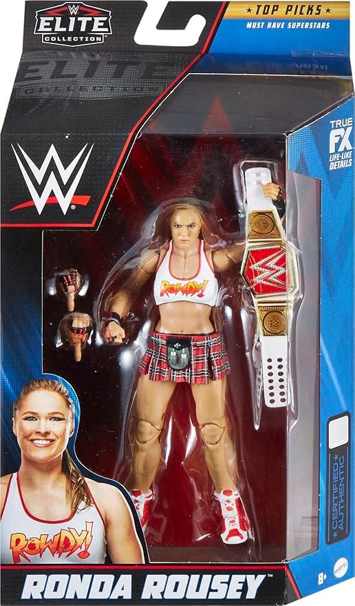 Mattel WWE Elite Collection Top Picks Action Figure & Accessories Set, Ronda Rousey 6-inch Collectible with Articulation & Interchangeable Parts