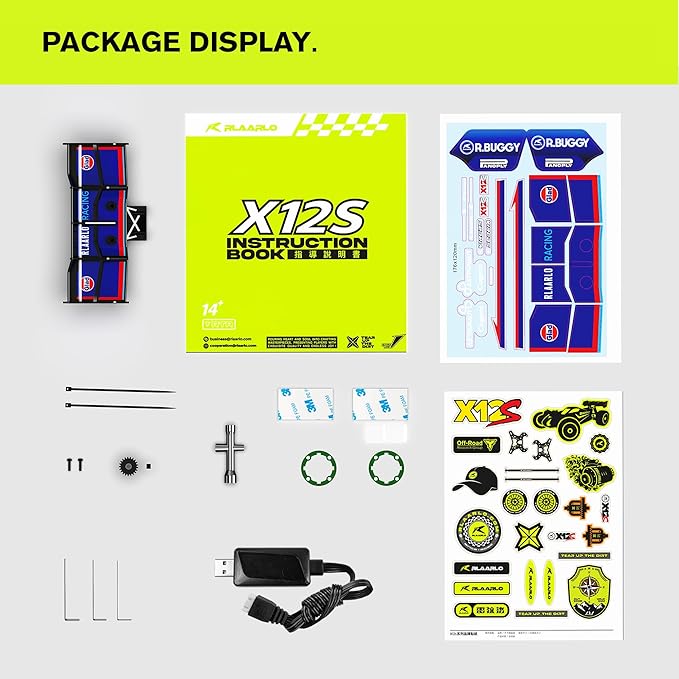 1/12 Brushelss RC Cars, 50 MPH, RC Buggy, Remote Control Truck, 4×4 Monster Car, Ages 8+