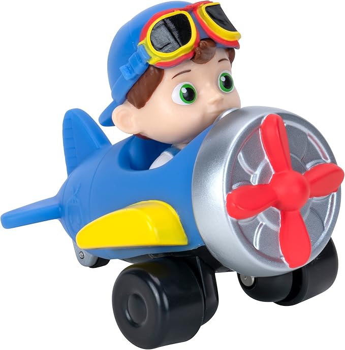 CoComelon Plane Mini Vehicle - Features Tomtom Wearing Aviator Glasses - Mini Toy Vehicles - Fun, Engaging Toy for Toddlers - More to Collect