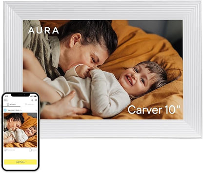 Aura Digital Picture Frame - 10.1" HD Display | Wirecutter's Best Digital Frame | Text Photos Directly to Your Frame from Anywhere | Quick & Easy Setup Over WiFi - Free Aura App | No ads or fees