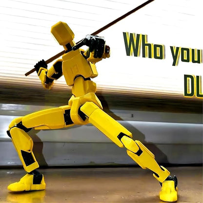 (Assembly Completed) Titan13 Action Figure Set,Upgrade Lucky Robot 13 Action Figures,3D Printed Multi-Jointed Movable,Nova 13 Action Figure for Desktop Decorations (Assembly Completed-Yellow)
