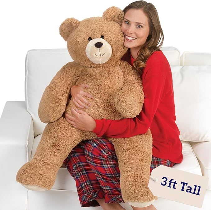 Vermont Teddy Bear 3FT Large Stuffed Animals | Giant Teddy Bear Stuffed in USA with 100% Recycled Filling | Each Plush Saves 120 Plastic Bottles from Landfills