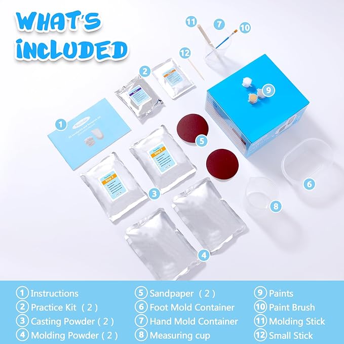 PewinGo Baby Hand & Foot Casting Kit, 3D Moulding Gift Set, Memories, Keepsakes, for Kids or Newborn, Baby Shower Presents