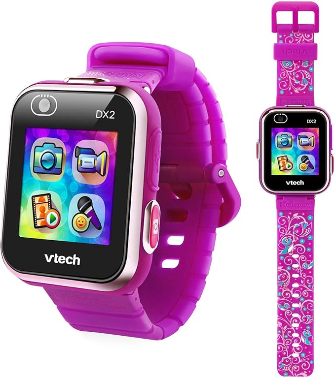 VTech KidiZoom Smartwatch DX2, Special Edition Floral Birds with Bonus Vivid Violet Wristband