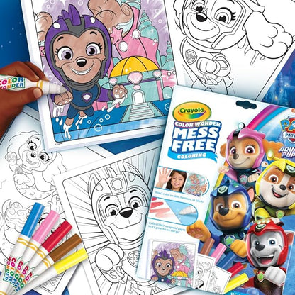 Crayola PAW Patrol Aqua Pups Color Wonder Coloring Set, Mess Free Coloring Pages for Toddlers, Travel Activity, PAW Patrol Toys & Gifts