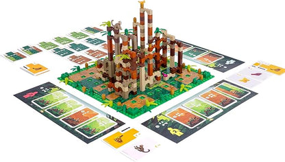 Dotted Games Monkey Palace: A Lego Board Game - Build Your Way to Victory Brick by Brick! Fun Family Brick-Building Game for Kids & Adults, Ages 10+, 2-4 Players, 45 Minute Playtime