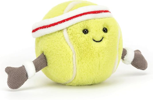 Jellycat Amuseables Tennis Ball Stuffed Toy, 3.5 inches - Tennis Ball Plush for Sports Fans