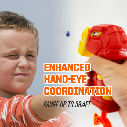 4-Pack Mini Dinosaur Toy Guns Set for Kids Nerf Party Favors, Family Small Dino Blaster Bulk for Toddlers Age 3 4 5 6, Ideal Boys Gift Birthday Valentine Easter Christmas Stocking Stuffers