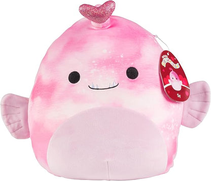 Squishmallows Original 10-Inch Sy The Valentine's Day Pink Angler Fish Plush- Official Jazwares Plush -Collectible Soft & Squishy Stuffed Animal Toy-2026 Limited Edition - Gift for Kids, Girls & Boys