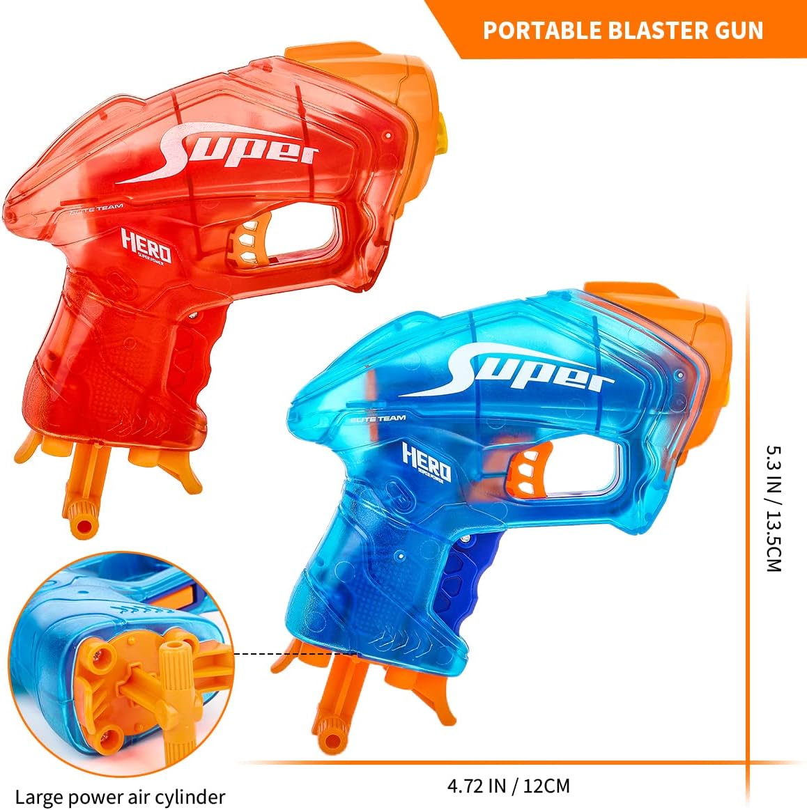2 Pack Mini Blaster Guns Set for Nerf, Small Toys Pistol for Boys Christmas Stocking Stuffers for Kids Toddlers Age 3-5 5-7 8-12 Year Olds Birthday Gifts - 20 Refill Foam Darts 2 Wristbands
