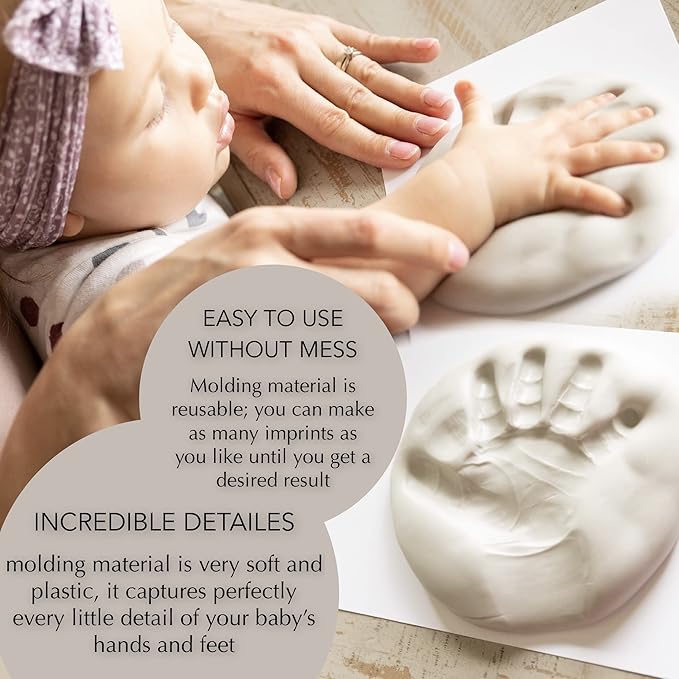 Sweet Memories Baby Hands and Feet Casting kit for Babies 0-9 Months, Makes 2-8 Casts - DIY Hand and Footprint Keepsake, Infant Imprints, New mom Baby Shower Christmas Gift