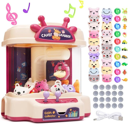 Meland Claw Machine - Mini Vending Machine for Kids & Adult with Mini Plush Toys, Capsules, Toys for Kids Girls Age 3+, Birthday for Toddlers