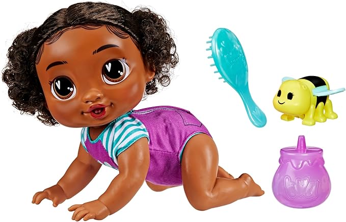 Baby Alive Crawl 'n Play Tilly Tinker Electronic Crawling Baby Doll Set, Black Hair, Kids Toys for Girls & Boys 3 Years & Up, 10.75 Inches