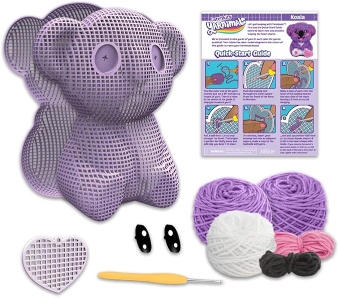 PlayMonster Yarnimals Koala — Loop Your Own Koala — Craft Kit — Make Your Own Animal Toy — Ages 8+