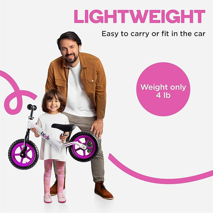 Aluminum Balance Bike for Kids and Toddlers - Lightweight 4LBS - Toddler Bike - No Pedal Training Bicycle - Bikes for 18 Months to 6 Year Old - for 2 3 4 5 Years Old - Pink