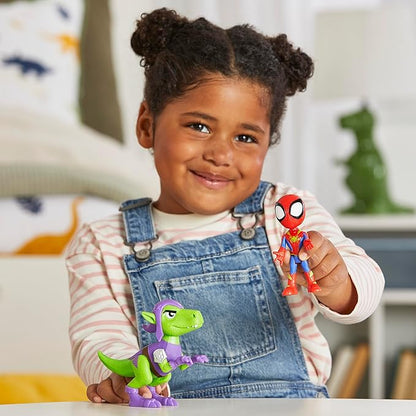 Marvel Spidey and His Amazing Friends Dino-Webs, Spidey and Goblin Raptor Action Figures Set, Super Hero Toys for Boys and Girls Ages 3 and Up