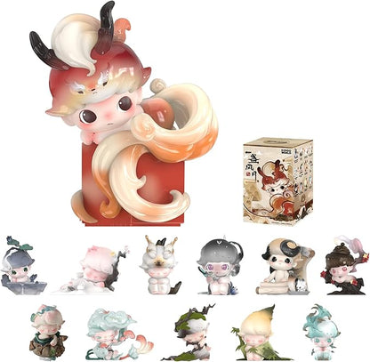 POP MART DIMOO Stories in The Cup Series Figures, Blind Box Figures, Random Design Action Figures Collectible Toys Home Decorations, Holiday Birthday Gifts, Single Box