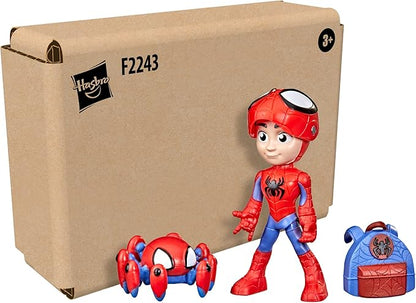 Spidey and His Amazing Friends Hero Reveal 2-Pack, 4-Inch Marvel Action Figures Mask-Flip Feature, Spidey and Trace-E, 3+ Years