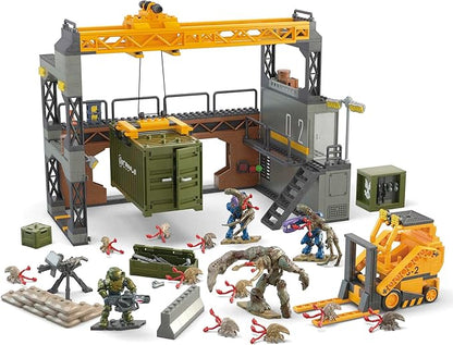 MEGA Halo Infinite Building Toys Set, Floodgate Firefight with 634 Pieces, 4 Micro Action Figures, Poseable Articulation, Accessories, Kids or Adult (Amazon Exclusive)