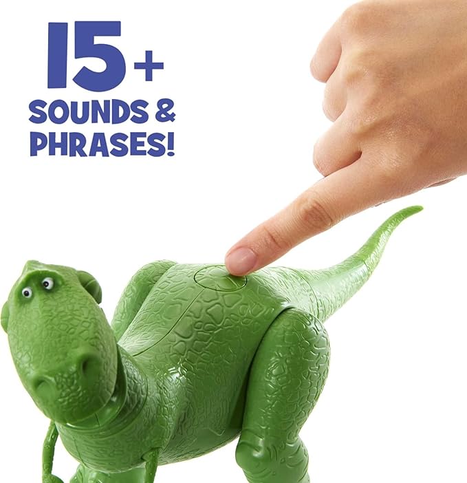Mattel DisneyPixar Toy Story 4 True Talkers Rex Figure, 7.8 in / 19.81 cm-Tall Posable, Talking Character Figure with Authentic Movie-Inspired Look and 15+ Phrases, Gift for Kids 3 Years and Older