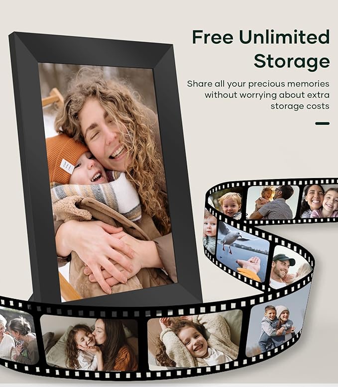 Cozyla Digital Photo Frame WiFi Smart Digital Picture Frame Free Unlimited Storage Share Photo with Family and Friend via App Email Google Photos Instagram Web Browser Photo Frame Electronic 10.1 Inch