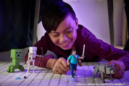 Mattel Minecraft Action Figure & Accessories Set, 4-inch Skeleton Posable Character Collectible Inspired by A Minecraft Movie