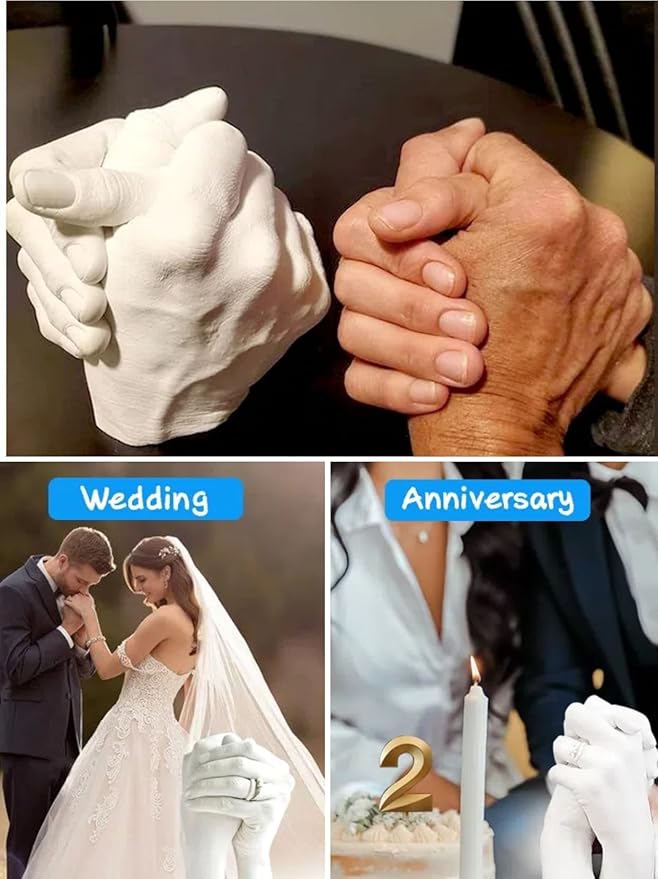 PewinGo Hand Casting Kit – Couples Gifts Idea, Anniversary for Couple Gift, Fun Date Night Ideas, Gift for Women and Men, Hand Molding Kit, Valentines Day, Christmas