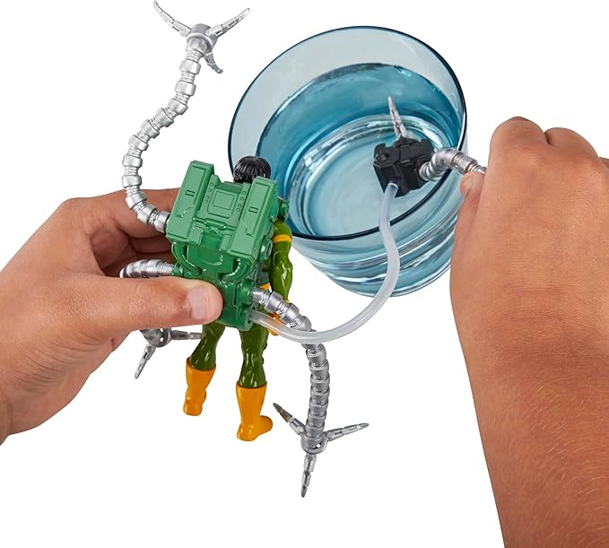 Marvel Spider-Man Aqua Web Warriors 4-Inch Doc Ock Action Figure with Refillable Water Gear Accessory, Action Figures for Boys and Girls 4 and Up