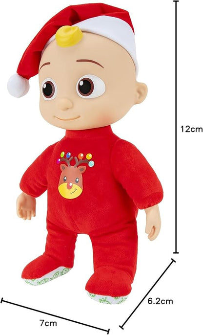CoComelon Musical Deck The Halls JJ - Includes JJ Roto Doll with Santa Hat - Festive Doll with Activated Sounds - Toys for Preschoolers