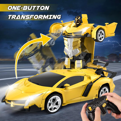 YOTOY Remote Control Car Toys - Transform RC Cars for Kids, One Button Transformation, 360 Degree Rotating Drifting, 2.4Ghz & 1:18 Scale, Gift for Kids Age 4 5 6 Years Old Boys and Girls