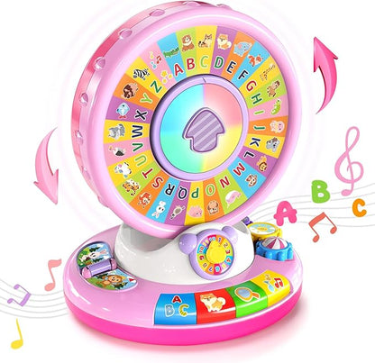 Toys for 1 2 3 Years Old Boys Girls, Musical Spin & Sing Alphabet Zoo with Lights & Sounds, Learning Educational Toys for Toddler 1-3, Christmas Birthday Gifts for Baby Kids Age 6-9-12-18 Months