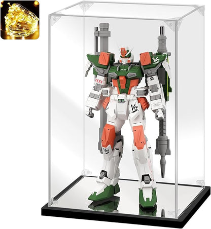 Acrylic Display Case for Collectibles Assemble Acrylic Display Box for Robot Gundam Model Clear Acrylic Case for Display Toys Memoribilia Action Figures(Black,13.8*9.8*21.7 inch)
