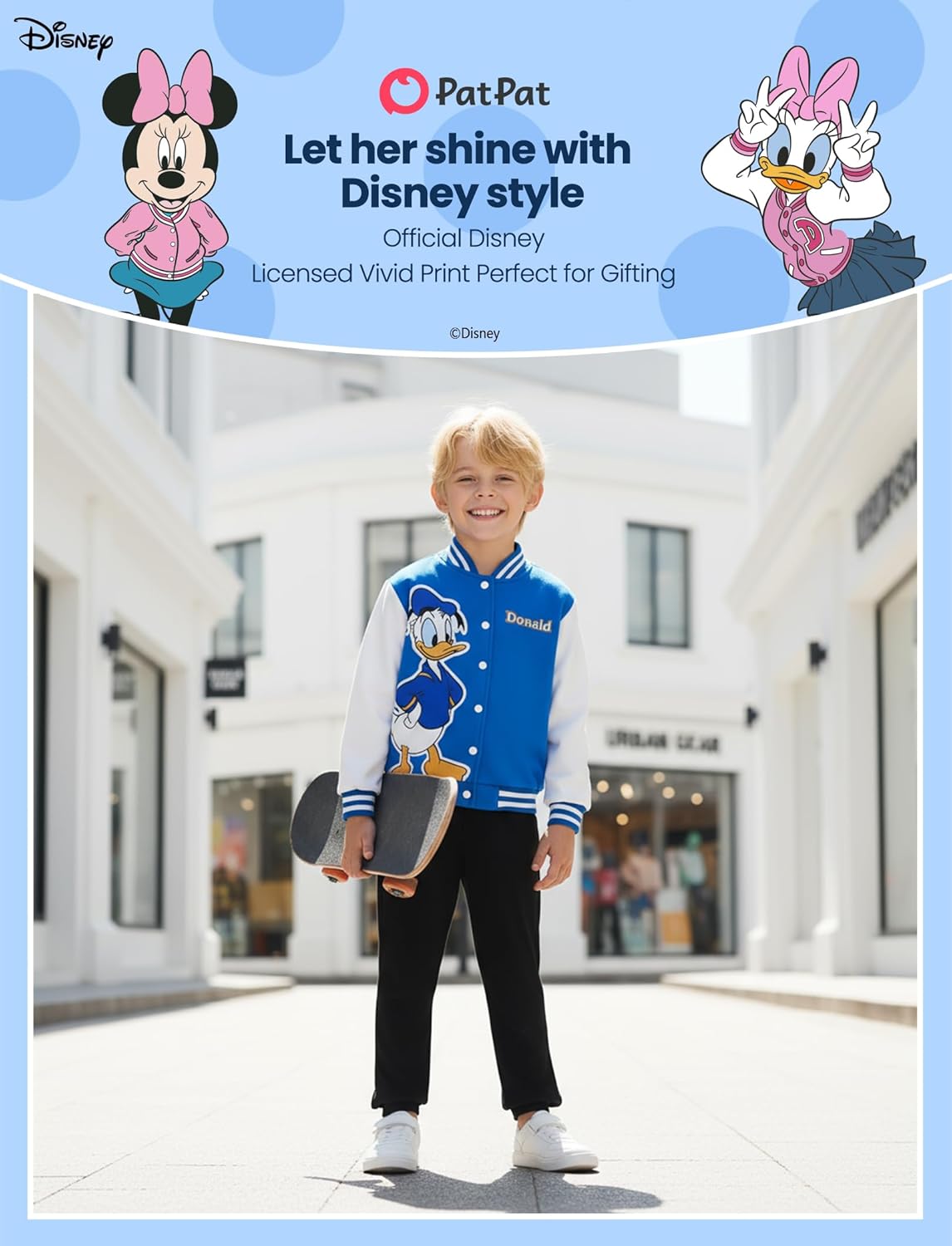 Disney Minnie Mickey Stitch Princess Frozen Elsa Marvel Jacket Lightweight Coat Button up Color Block Sweatshirt 2-14 Years